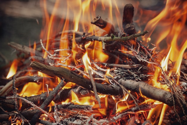 open burning sticks