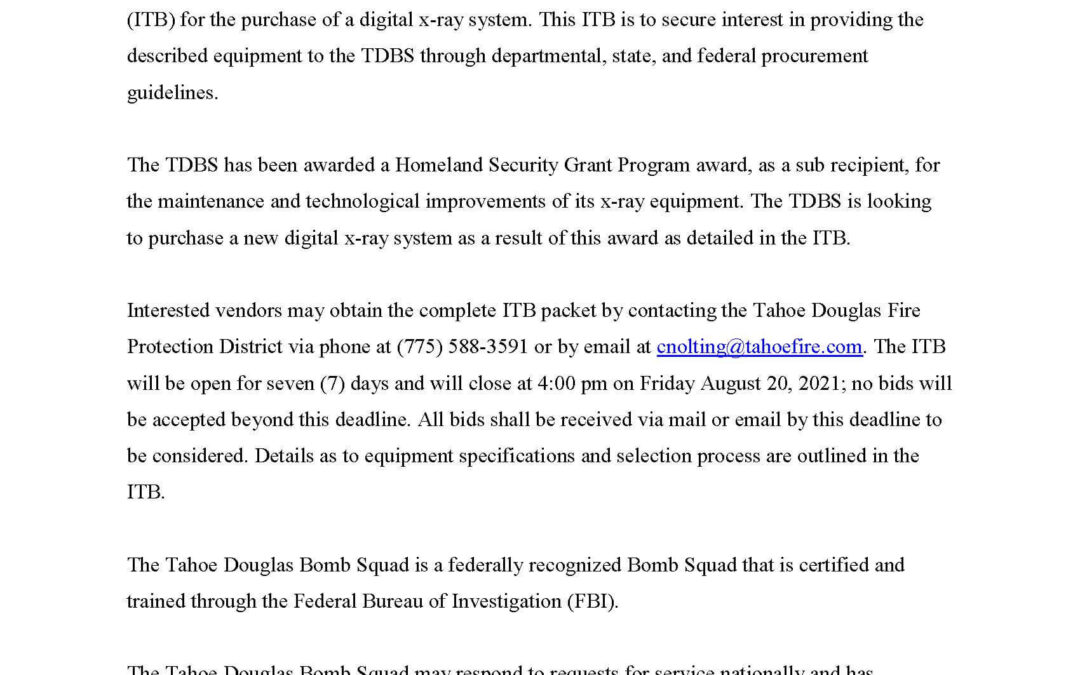 Invitation to Bid – EOD X-Ray System (1)